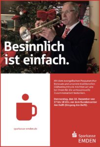 Glühweinumtrunk am Delft: Sparkasse Emden lädt ein